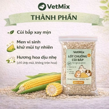 Combo 3 Bịch Lót Chuồng Gà Rutin Cùi Bắp - Khử Mùi Hôi, Thấm Hút Tốt, Dễ Dọn 3