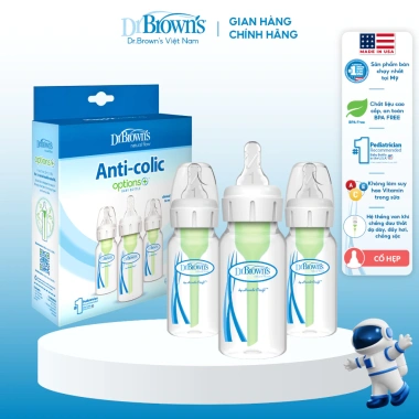 Combo 3 bình sữa Dr.Brown's cổ hẹp 120ml nhựa PP - Giá giảm còn 977.000₫