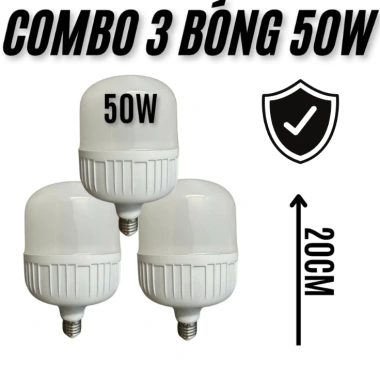 Combo 3 bóng đèn LED 50W chống nước, bảo hành 1 năm, độ sáng mạnh, tiết kiệm điện Combo 3 bóng đèn LED 50W chống nước, bảo hành 1 năm, độ sáng mạnh, tiết kiệm điện