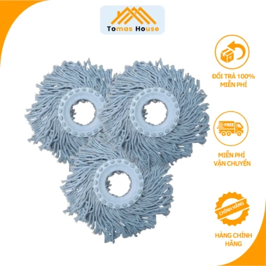 Combo 3 Bông Lau Nhà 360 Độ Thay Thế Mâm Tròn 16cm Sợi Cotton Thấm Hút Giá 25.000đ Giảm Đến 31.750đ