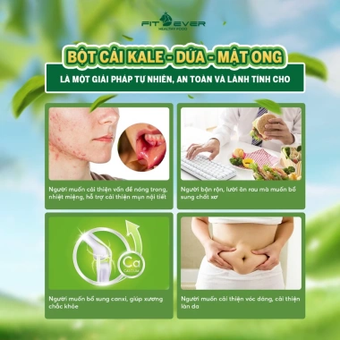 Combo 3 bột detox kale dứa mật ong - Đẹp da, giảm cân cho người tập gym | FIT4EVER