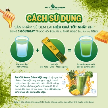 Combo 3 bột detox kale dứa mật ong - Đẹp da, giảm cân cho người tập gym | FIT4EVER