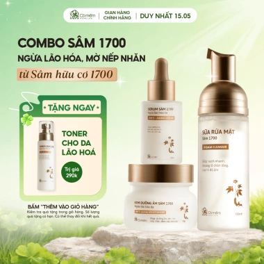 Combo 3 Bước Bọt Rửa Mặt + Serum + Kem Dưỡng Sâm 1.700 – Ngừa Lão Hoá, Da Mềm Mịn, Giá Ưu Đãi 1.38 Triệu