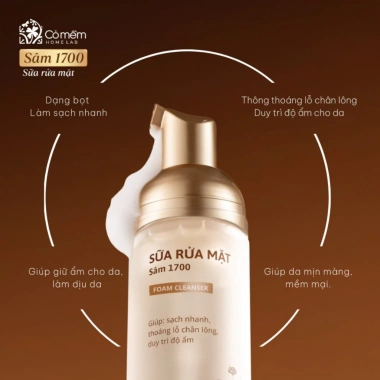 Combo 3 Bước Bọt Rửa Mặt + Serum + Kem Dưỡng Sâm 1.700 – Ngừa Lão Hoá, Da Mềm Mịn, Giá Ưu Đãi 1.38 Triệu