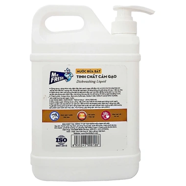 Combo 3 can Rửa chén siêu sạch Mr Fresh 1.6L Cám gạo và Tinh dầu Gừng Quế khử mùi Hải sản (có vòi nhấn) – Giá chỉ 134.000 VND