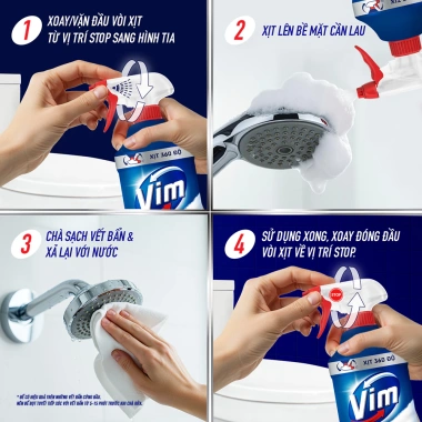 Combo 3 chai Bọt Tuyết - Tẩy bồn cầu, nhà vệ sinh vim, diệt 99,9% vi khuẩn, 136k