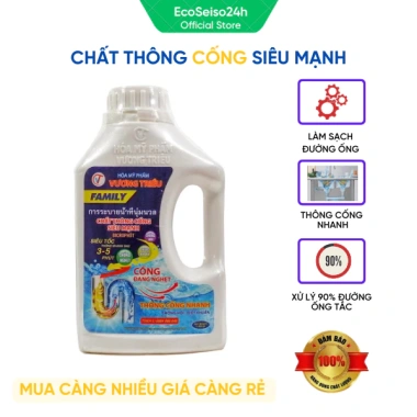 Combo 3 chai dung dịch thông tắc cống bồn cầu FAMILY 800g - Xử lý tắc nghẹt, làm sạch ống, giá chỉ 50.000đ