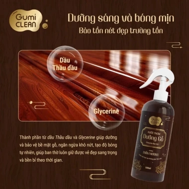 Combo 3 chai Nước Lau Bàn Thờ GUMI Hương Trầm 500ml - Dưỡng gỗ, làm sạch, thơm lâu 3