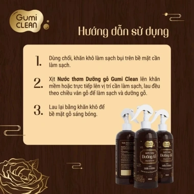 Combo 3 chai Nước Lau Bàn Thờ GUMI Hương Trầm 500ml - Dưỡng gỗ, làm sạch, thơm lâu 5