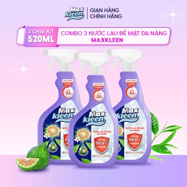 Combo 3 Chai Nước Lau Bề Mặt Đa Năng MaxKleen 520ml - Giá chỉ 81.000₫, siêu sạch, tiết kiệm