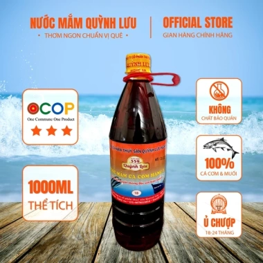 Combo 3 chai Nước Mắm Cá Cơm 559 Quỳnh Lưu 1.000ml - Nguyên chất, ủ 2 năm, nấu kho tiết kiệm, chỉ 36.000 VND
