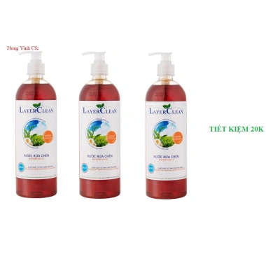 Combo 3 chai Nước rửa chén bát hữu cơ Layer Clean 800ml hương Quế - Tiết kiệm 20k