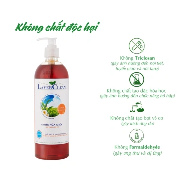 Combo 3 chai Nước rửa chén bát hữu cơ Layer Clean 800ml hương Quế - Tiết kiệm 20k