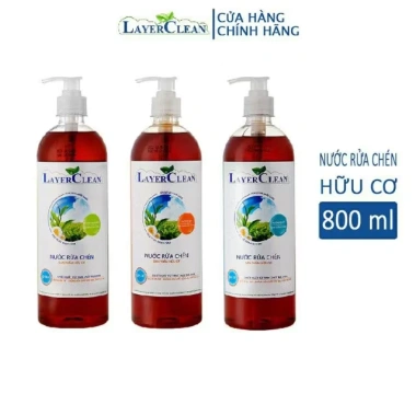 Combo 3 chai nước rửa chén bát Layer Clean 800ml hữu cơ mix mùi - Giá chỉ 120.000 VND Combo 3 chai nước rửa chén bát Layer Clean 800ml hữu cơ mix mùi - Giá chỉ 120.000 VND
