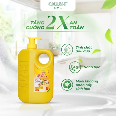 Combo 3 Chai Nước Rửa Chén Thảo Dược Tinh Dầu Quế Okashi: Làm Sạch Dầu Mỡ, An Toàn Cho Da, Giá 210.000₫ 3