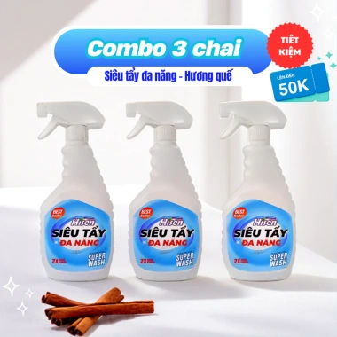 Combo 3 chai Siêu tẩy đa năng Hương Quế 2 chế độ xịt 3x500ml Giá 99.500, sạch bẩn cứng đầu