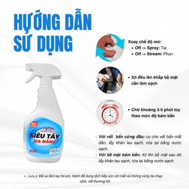 Combo 3 chai Siêu tẩy đa năng Hương Quế 2 chế độ xịt 3x500ml Giá 99.500, sạch bẩn cứng đầu
