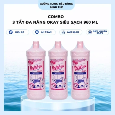 Combo 3 Chai Tẩy Đa Năng Okay Siêu Sạch 960ML - Giải Pháp Vệ Sinh Hiệu Quả, Giá 64.800₫ tại Xưởng Minh Tuệ