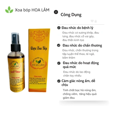 Combo 3 chai Xoa Bóp Thảo Dược Hoa Lâm 120ml Giảm Đau Cơ Xương Khớp Giá 189.000 VND