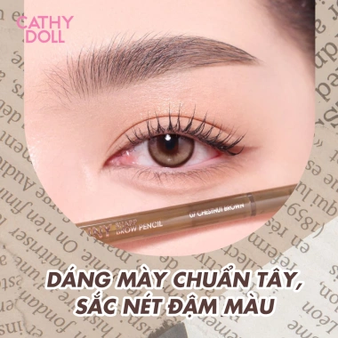 Combo 3 Chì Kẻ Mày Đầu Tam Giác Siêu Mảnh Cathy Doll - Dễ Kẻ, Lâu Trôi, Giá 237k