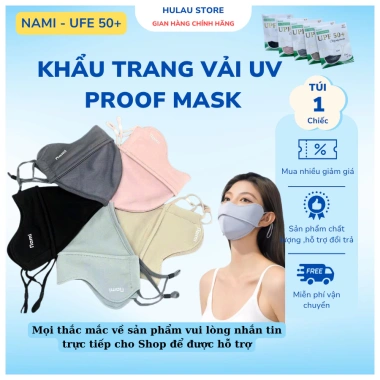 Combo 3 chiếc khẩu trang vải lụa Nami UV-Proof 2 lớp, chống tia UV 50+, mềm mịn, bảo vệ nắng toàn diện chỉ 35.000₫