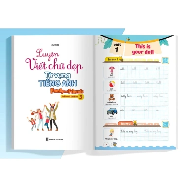 Combo 3 cuốn Sách Luyện viết chữ đẹp từ vựng Tiếng Anh Family và Friends National Edition Giá chỉ 105.000 VND Tràng An Book 2