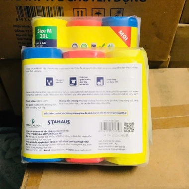Combo 3 cuộn túi rác Stahaus thân thiện môi trường màu đen 55×65 & 65×75 cm 59.800₫ 2