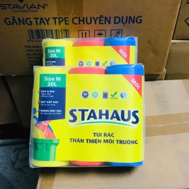 Combo 3 cuộn túi rác Stahaus thân thiện môi trường màu đen 55×65 & 65×75 cm 59.800₫ 10