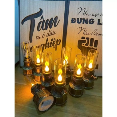 Combo 3 Đèn Dầu Thờ Phong Thuỷ Pin Không Khói An Toàn - Tiện Lợi, Giá 70.000₫