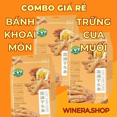 Combo 3 gói Bánh Khoai Môn Trứng Cua Muối 180g - Giá 210.000đ, ngon, ăn vặt