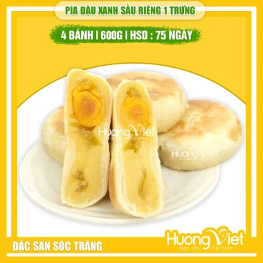 Combo 3 gói bánh pía 5 sao Tân Huê Viên 600g - Đậu xanh sầu riêng, 1 trứng, đặc sản miền Tây giá ưu đãi 340k 6