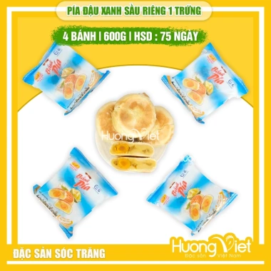 Combo 3 gói bánh pía 5 sao Tân Huê Viên 600g - Đậu xanh sầu riêng, 1 trứng, đặc sản miền Tây giá ưu đãi 340k 7