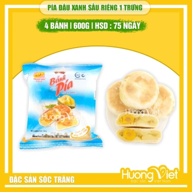 Combo 3 gói bánh pía 5 sao Tân Huê Viên 600g - Đậu xanh sầu riêng, 1 trứng, đặc sản miền Tây giá ưu đãi 340k 8