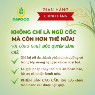 Combo 3 gói Bột gạo lứt ngũ cốc DBFOOD cho tiểu đường, giảm cân an toàn 18g x3, giá 15.000đ