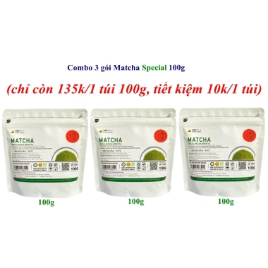 Combo 3 gói Bột Matcha Nhật Bản 100g - hè thu, giảm giá 145k, trà xanh Satoen