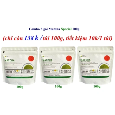 Combo 3 gói Bột Matcha Nhật Bản 100g - hè thu, giảm giá 145k, trà xanh Satoen 10 Combo 3 gói Bột Matcha Nhật Bản 100g - hè thu, giảm giá 145k, trà xanh Satoen 10