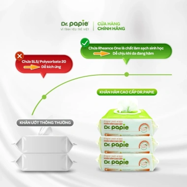 Combo 3 gói Khăn hăm cao cấp Dr.Papie - Phục hồi da hăm, khử mùi nhẹ nhàng cho bé (80 tờ/gói) 2 Combo 3 gói Khăn hăm cao cấp Dr.Papie - Phục hồi da hăm, khử mùi nhẹ nhàng cho bé (80 tờ/gói) 2