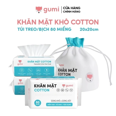 Combo 3 gói khăn mặt khô Gumi - Lau khô, lau ướt, dùng 1 lần, chỉ 109.000đ