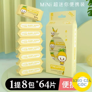 Combo 3 Gói Khăn Ướt Baby Mini Hoạt Hình - Tiện Lợi, 8 Miếng/1 Gói, Giá 42.990₫ 8