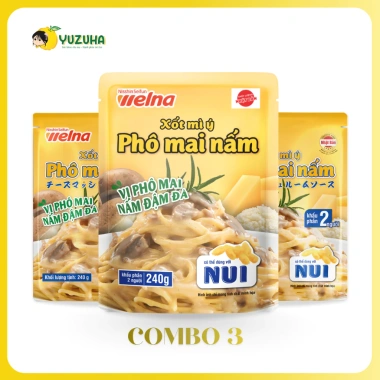 Combo 3 Gói Xốt Mì Ý Phô Mai Nấm Nisshin Welna 240g Cho 2 Người, Giá 142.500