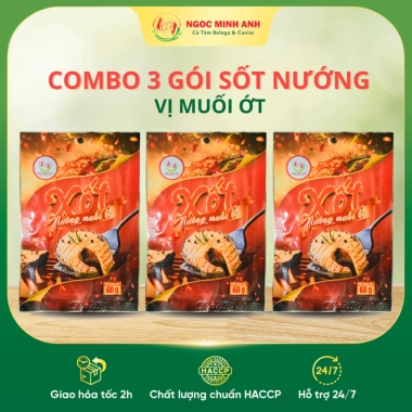 Combo 3 Gói Xốt Nướng Muối Ớt Đậm Vị - Sốt Ướp Hải Sản Ngọc Minh Anh 60g, Giá 82.320 VND