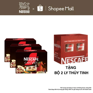 Combo 3 Hộp Cà phê đen hòa tan NESCAFÉ CAFÉ VIỆT - Cà o trúng thưởng Tết 2.026, chỉ 217.000₫ giá gốc 260.400₫