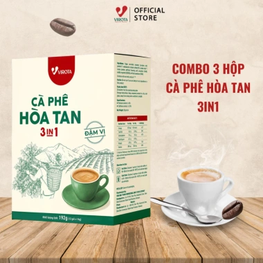 Combo 3 Hộp Cà Phê Hòa Tan 3in1 Đậm Vị-12 Gói 16g Robusta, Giá Ưu Đãi 123.000₫