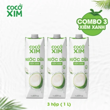 Combo 3 hộp Nước dừa Cocoxim Xanh 1.000ml - Giá ưu đãi 145.200₫, tươi mát, đóng hộp