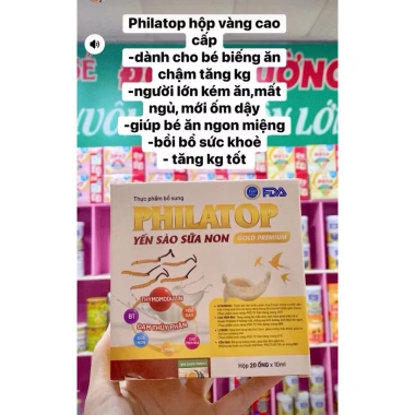 Combo 3 hộp Philatop Yến sào sữa non 20 ống nhựa vị thơm ngon Giá ưu đãi 280.000₫