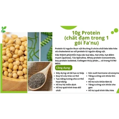 Combo 3 hộp sữa hạt FA'NU MEAL Dưỡng chất, tiêu hóa tốt, hỗ trợ giảm/tăng cân, giảm 19% 5