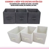 Combo 3 Hộp Vải Đựng Đồ Đa Năng Thùng Quần Áo Gấp Gọn, Quai Xách Tiện Lợi, Giá 35.000₫
