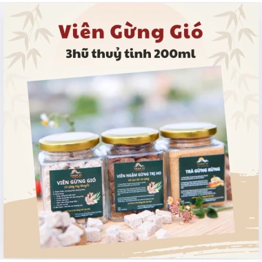 Combo 3 hũ 200ml - Viên ngậm gừng, Trà Gừng, Viên Gừng Chạm Vị Tây Nguyên, 169k