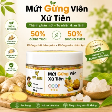Combo 3 Hũ Mứt Gừng Viên QNA Farm 3 Vị Truyền Thống - Chanh Muối, Chanh Sả 95g 132k 2