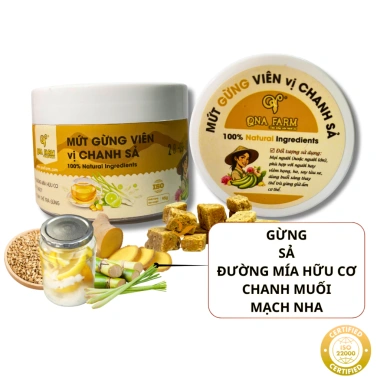 Combo 3 Hũ Mứt Gừng Viên QNA Farm 3 Vị Truyền Thống - Chanh Muối, Chanh Sả 95g 132k 6